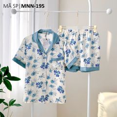 Pijama lụa mango mềm mại, không nhăn Satino TNQN - Taja Blue