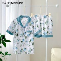 Pijama lụa mango mềm mại, không nhăn Satino TNQN - Averie Blue