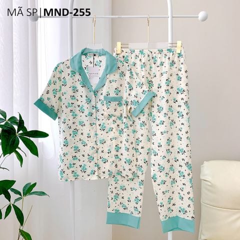 Pijama lụa mango mềm mại, không nhăn Satino TNQD - Daisie Mint