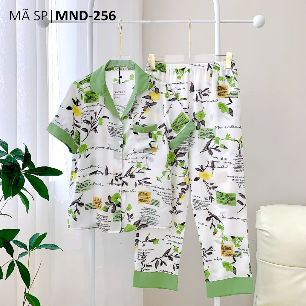 Pijama lụa mango mềm mại, không nhăn Satino TNQD - Wendie Olive