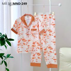 Pijama lụa mango mềm mại, không nhăn Satino TNQD - Remy Orange