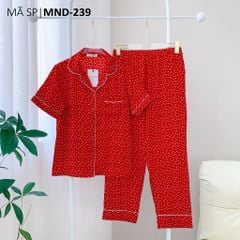Pijama lụa mango mềm mại, không nhăn Satino TNQD - Nami Red