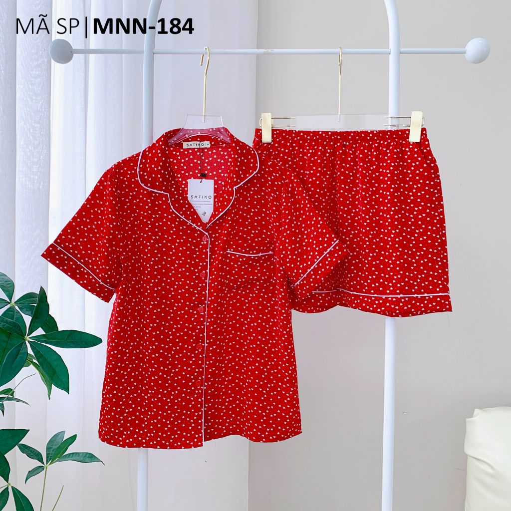 Pijama lụa mango mềm mại, không nhăn Satino TNQN - Nami Red