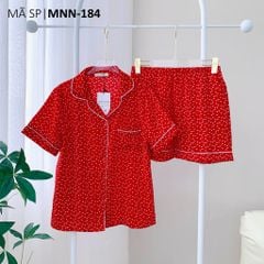 Pijama lụa mango mềm mại, không nhăn Satino TNQN - Nami Red