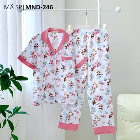 Pijama lụa mango mềm mại, không nhăn Satino TNQD - Averie Pink