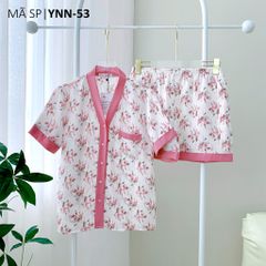 Pijama lụa mango mềm mại, không nhăn Satino TNQN cổ Y - Rita Pink