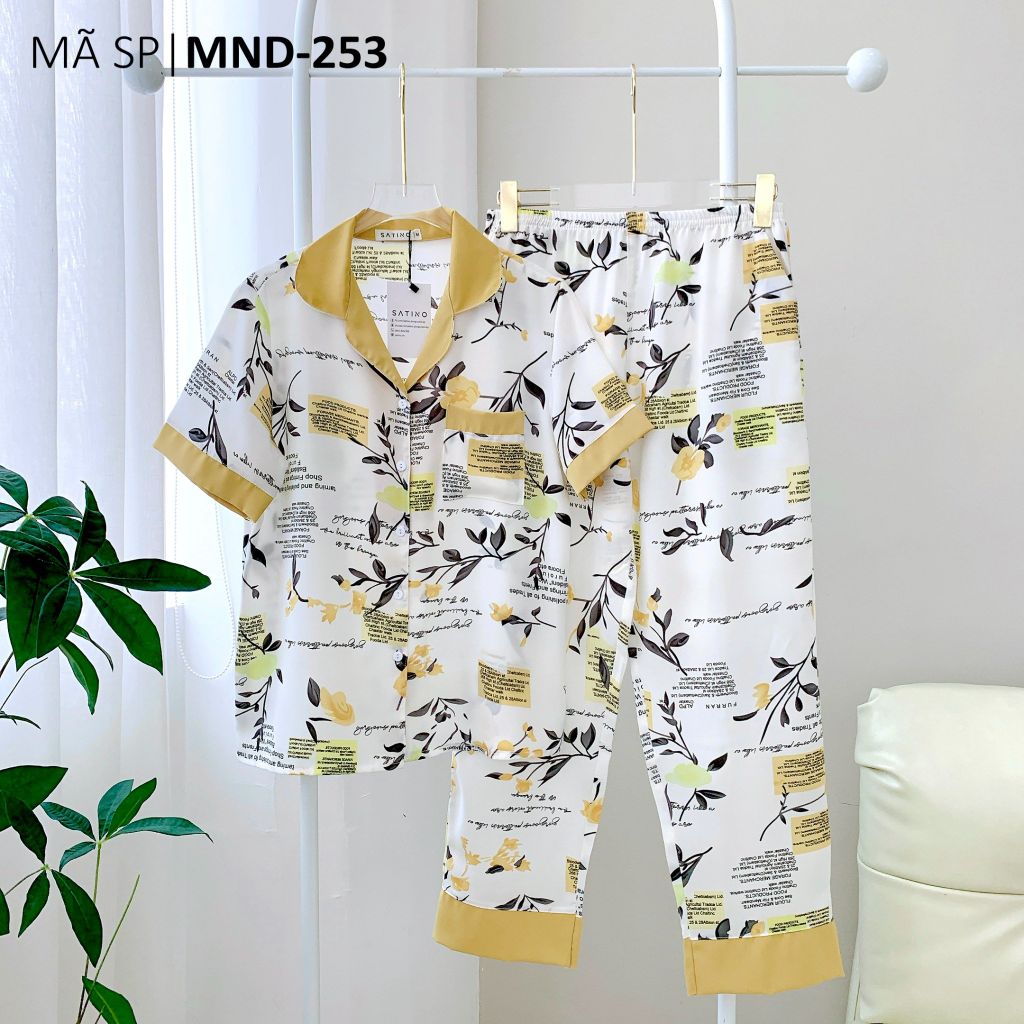 Pijama lụa mango mềm mại, không nhăn Satino TNQD - Wendie Yellow