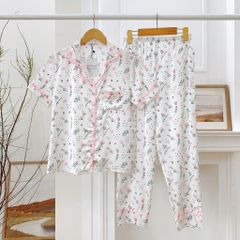 Pijama nữ Lụa Latin mềm mịn, mát Satino TNQD - Lẻ M
