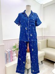 Pijama Lụa latin mềm mại, sang trọng Satino TNQD - Sky Dark Blue