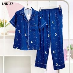 Pijama Lụa latin mềm mại, sang trọng Satino TNQD - Sky Dark Blue