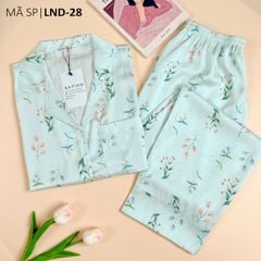 Pijama Lụa latin mềm mại, sang trọng Satino TNQD - Garden Mint