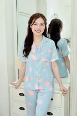 Pijama Lụa latin mềm mại, sang trọng Satino TNQD- Sea Blue