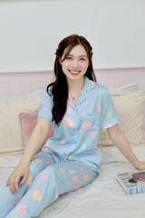Pijama Lụa latin mềm mại, sang trọng Satino TNQD- Sea Blue