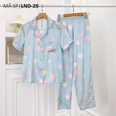 Pijama Lụa latin mềm mại, sang trọng Satino TNQD- Sea Blue
