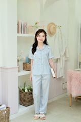 Pijama Lụa latin mềm mại, sang trọng Satino TNQD - Star Grey