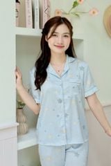 Pijama Lụa latin mềm mại, sang trọng Satino TNQD - Star Grey