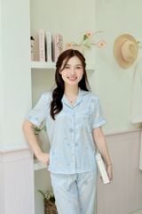 Pijama Lụa latin mềm mại, sang trọng Satino TNQD - Star Grey