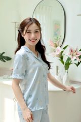 Pijama Lụa latin mềm mại, sang trọng Satino TNQD - Star Grey