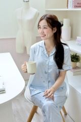 Pijama Lụa latin mềm mại, sang trọng Satino TNQD - Star Grey