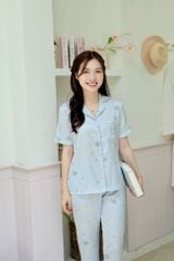 Pijama Lụa latin mềm mại, sang trọng Satino TNQD - Star Grey