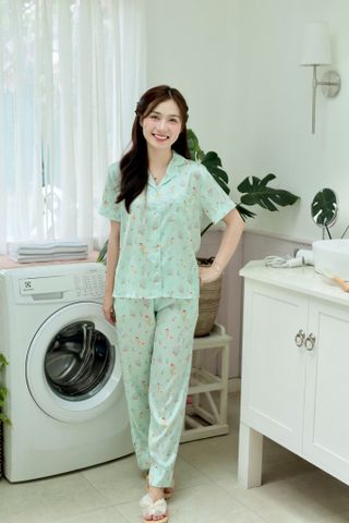 Pijama Lụa latin mềm mại, sang trọng Satino TNQD - Selby Mint
