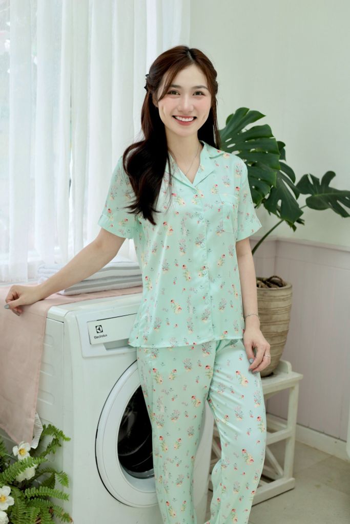 Pijama Lụa latin mềm mại, sang trọng Satino TNQD - Selby Mint