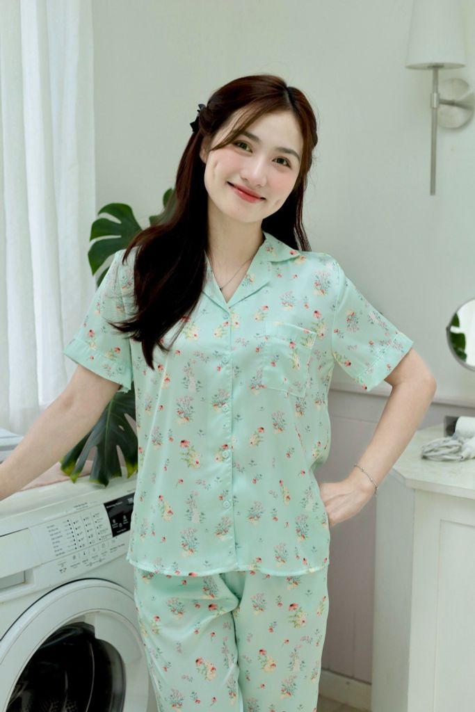 Pijama Lụa latin mềm mại, sang trọng Satino TNQD - Selby Mint