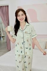 Pijama Lụa latin mềm mại, sang trọng Satino TNQD - Bobo Cream