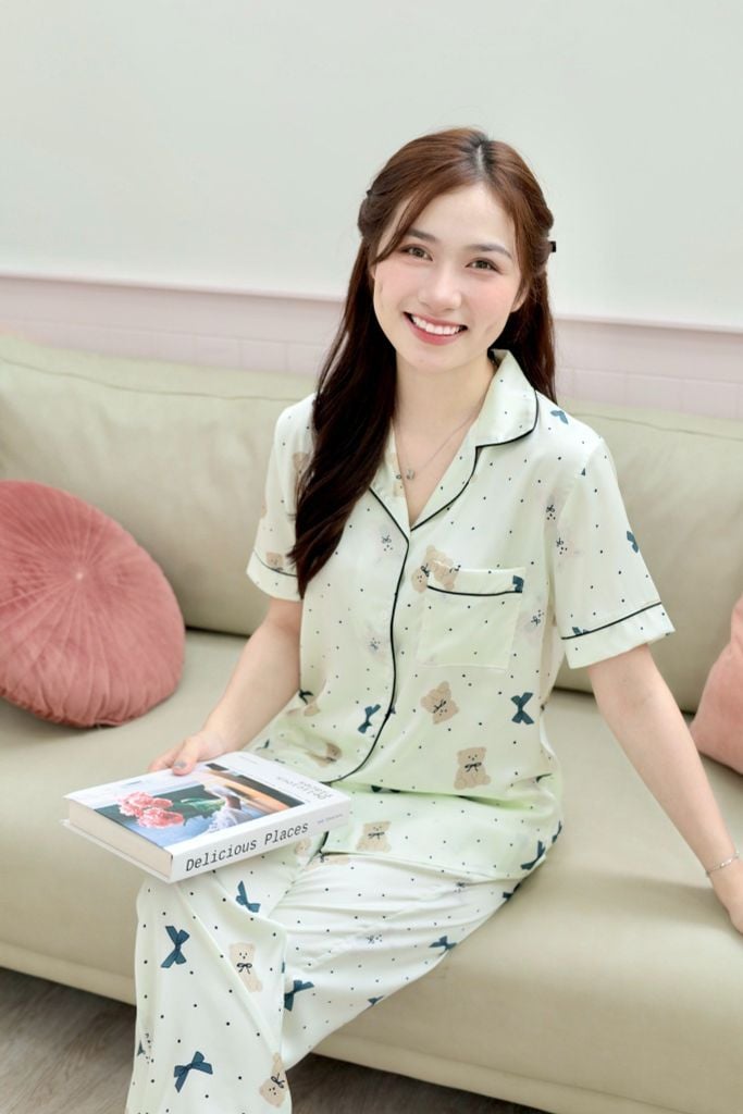 Pijama Lụa latin mềm mại, sang trọng Satino TNQD - Bobo Cream