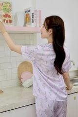 Pijama Lụa latin mềm mại, sang trọng Satino TNQD - Tulip Lilac