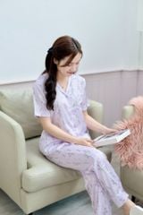 Pijama Lụa latin mềm mại, sang trọng Satino TNQD - Tulip Lilac