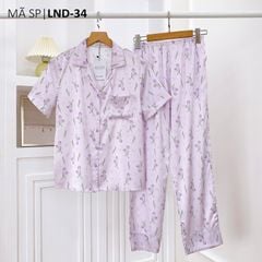 Pijama Lụa latin mềm mại, sang trọng Satino TNQD - Tulip Lilac