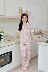 Pijama Lụa latin mềm mại, sang trọng Satino TNQD - Dobby Dusk Pink