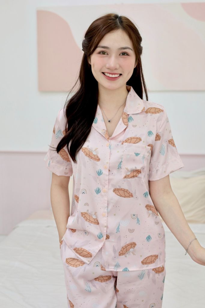 Pijama Lụa latin mềm mại, sang trọng Satino TNQD - Dobby Dusk Pink