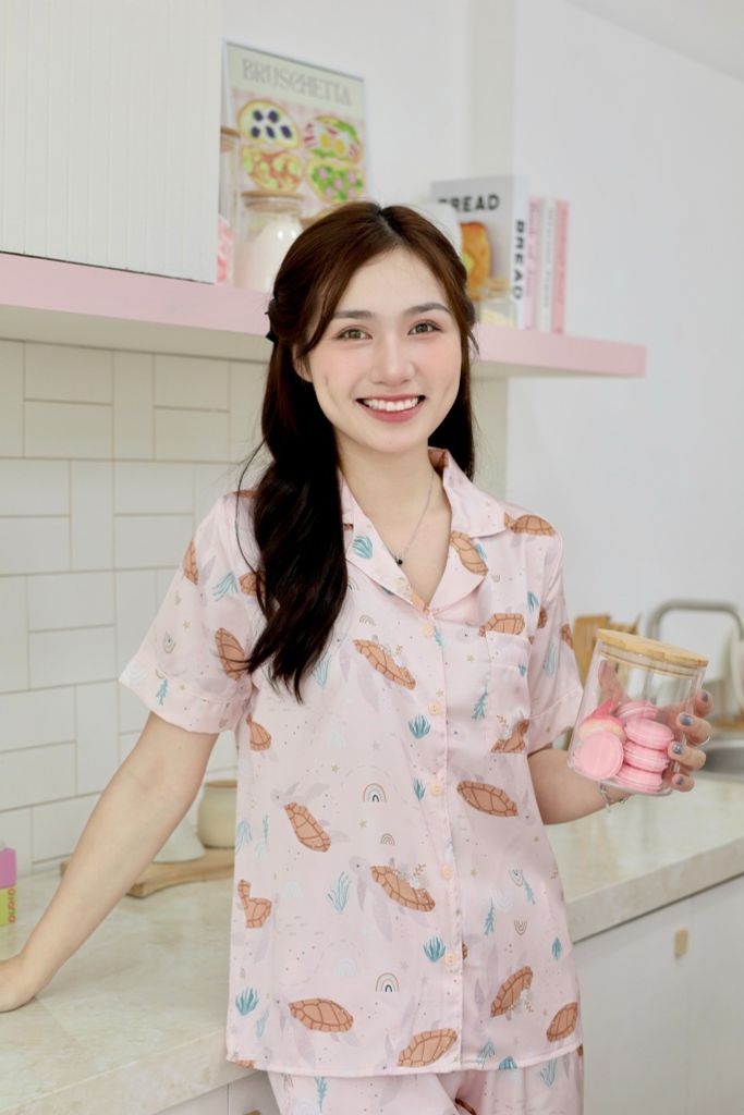 Pijama Lụa latin mềm mại, sang trọng Satino TNQD - Dobby Dusk Pink