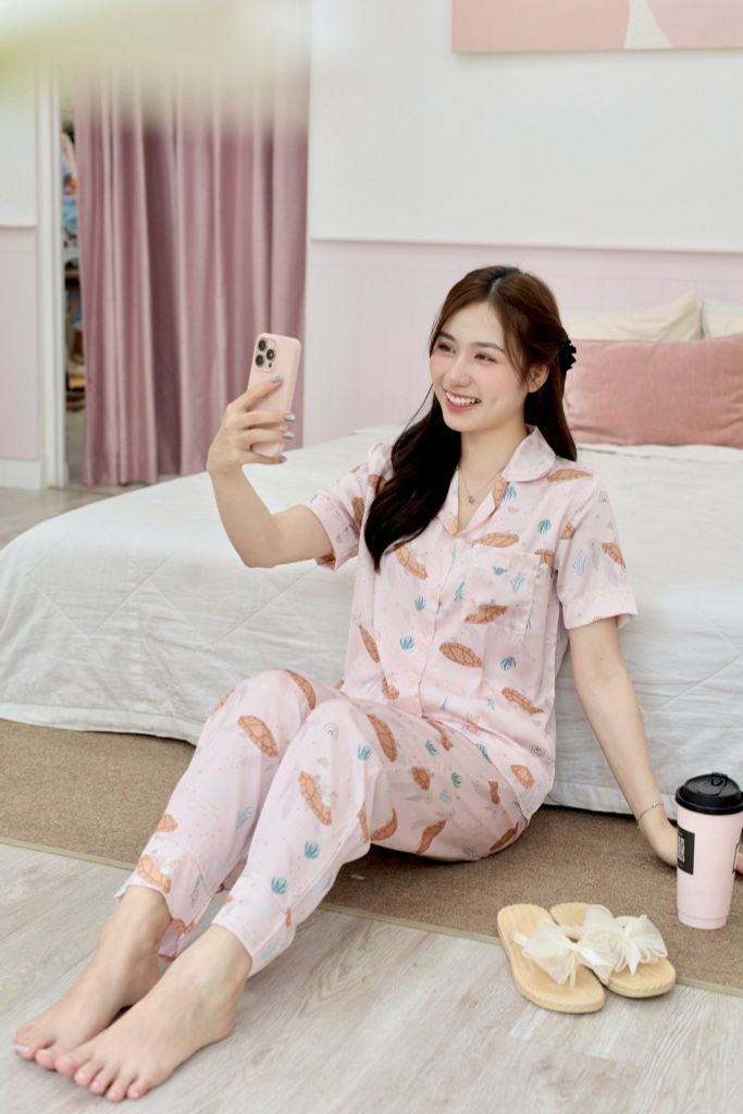 Pijama Lụa latin mềm mại, sang trọng Satino TNQD - Dobby Dusk Pink