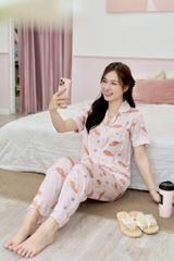 Pijama Lụa latin mềm mại, sang trọng Satino TNQD - Dobby Dusk Pink