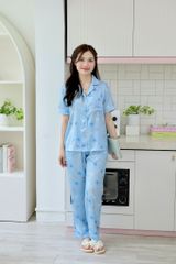 Pijama Lụa latin mềm mại, sang trọng Satino TNQD - Dragonfly Blue