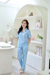 Pijama Lụa latin mềm mại, sang trọng Satino TNQD - Dragonfly Blue