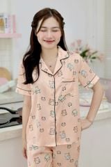 Pijama Lụa latin mềm mại, sang trọng Satino TNQD - Mimi Orange
