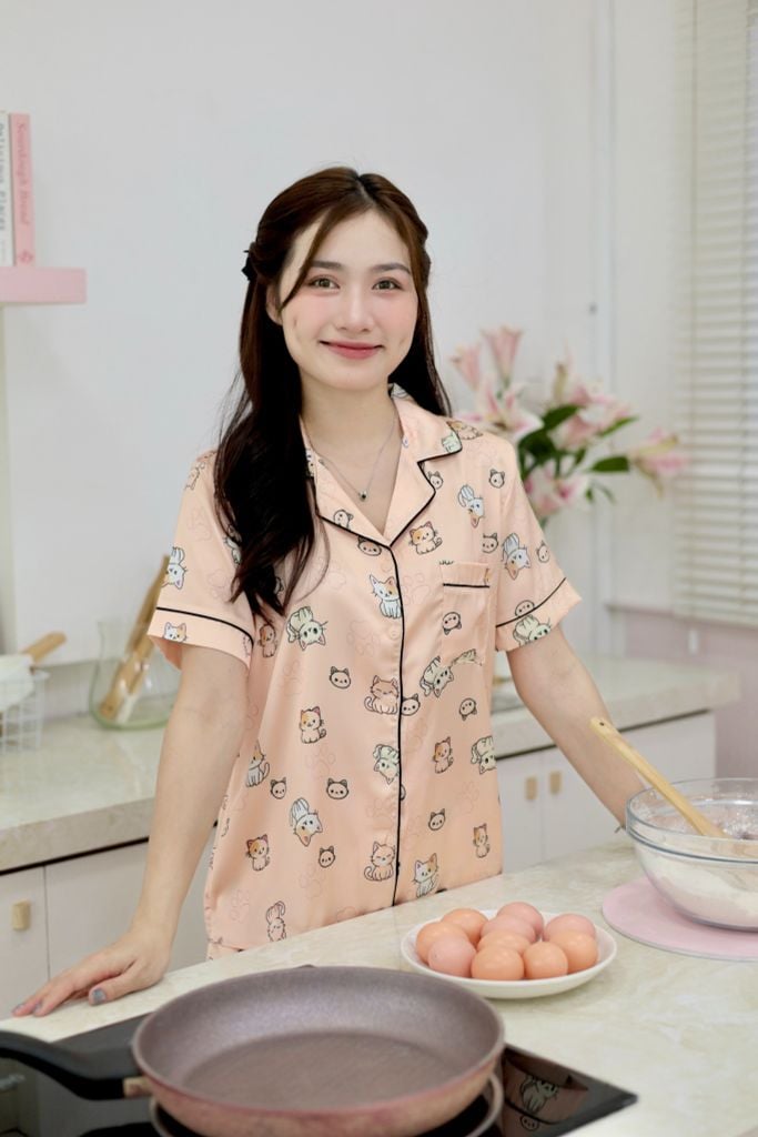 Pijama Lụa latin mềm mại, sang trọng Satino TNQD - Mimi Orange