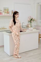 Pijama Lụa latin mềm mại, sang trọng Satino TNQD - Mimi Orange