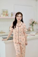 Pijama Lụa latin mềm mại, sang trọng Satino TNQD - Mimi Orange
