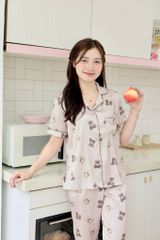 Pijama Lụa latin mềm mại, sang trọng Satino TNQD - Pookie Brown