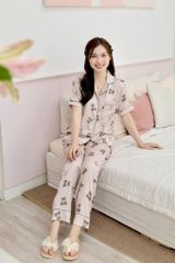 Pijama Lụa latin mềm mại, sang trọng Satino TNQD - Pookie Brown