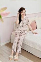 Pijama Lụa latin mềm mại, sang trọng Satino TNQD - Pookie Brown
