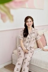Pijama Lụa latin mềm mại, sang trọng Satino TNQD - Pookie Brown