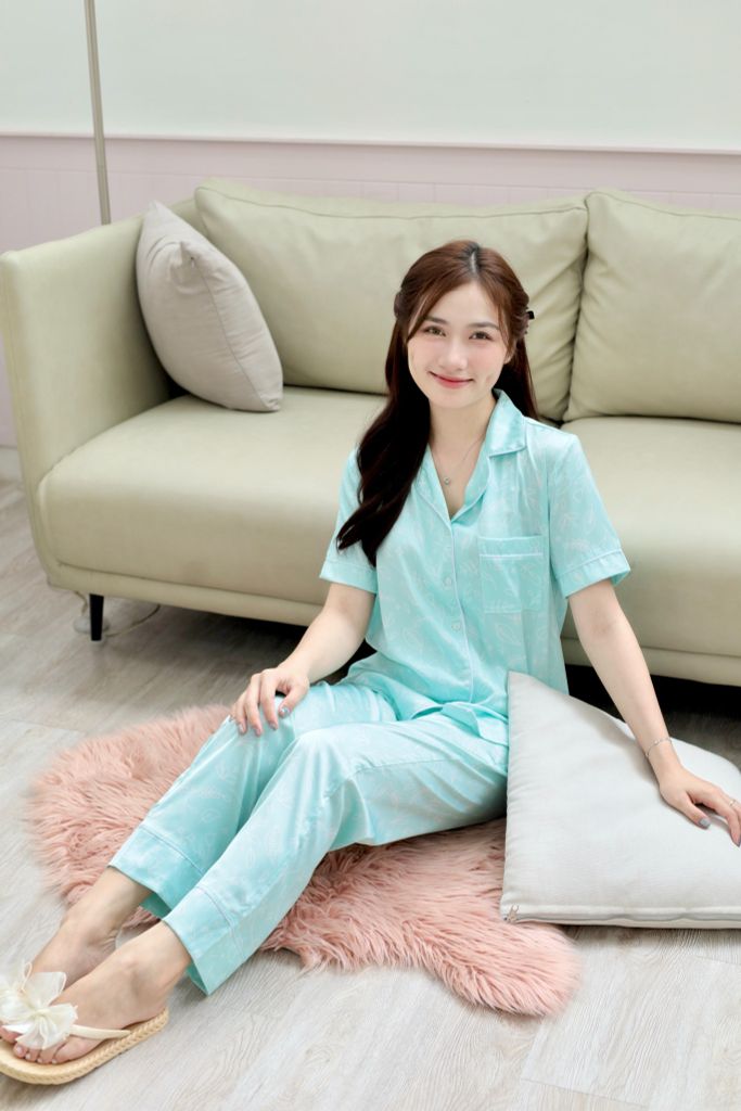 Pijama Lụa latin mềm mại, sang trọng Satino TNQD - Nari Mint