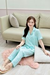 Pijama Lụa latin mềm mại, sang trọng Satino TNQD - Nari Mint