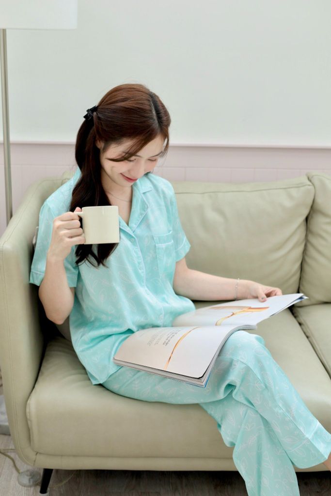 Pijama Lụa latin mềm mại, sang trọng Satino TNQD - Nari Mint